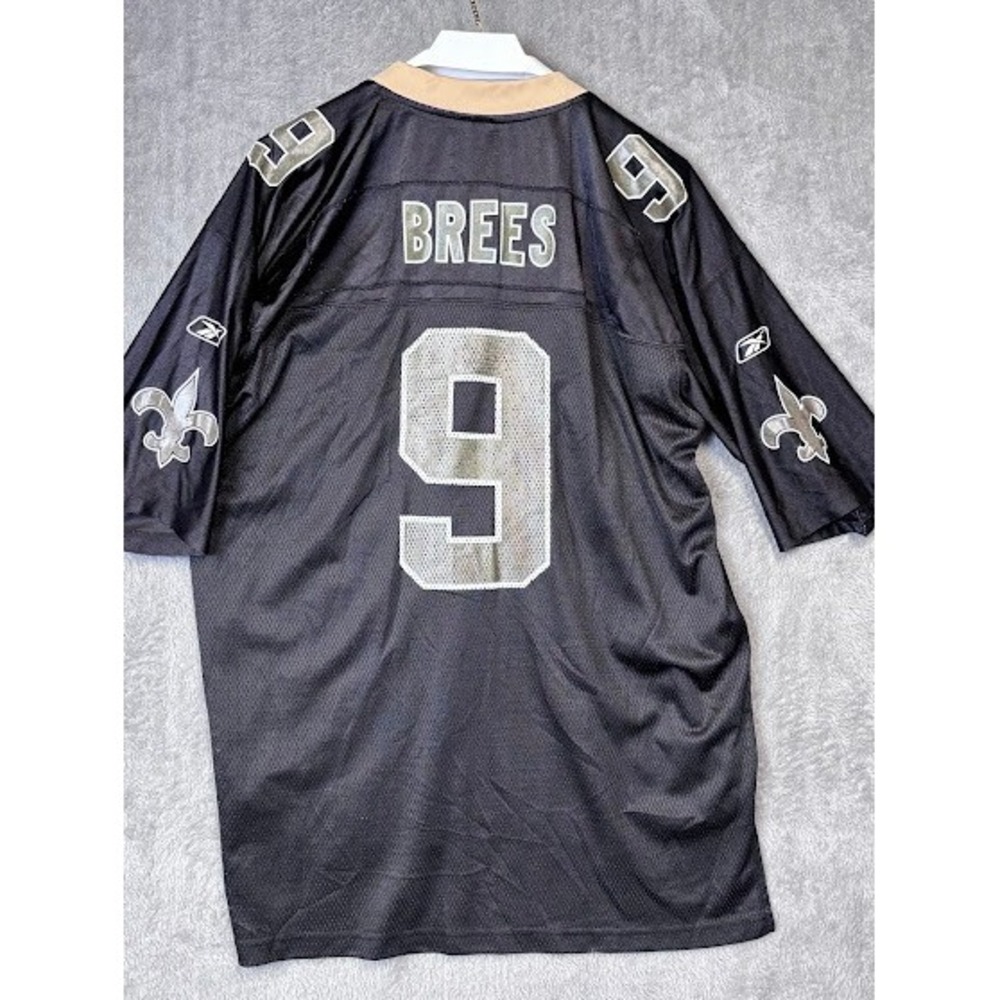 Drew Brees New Orleans‎ Saints Reebok NFL Jersey Black Gold XL Football
